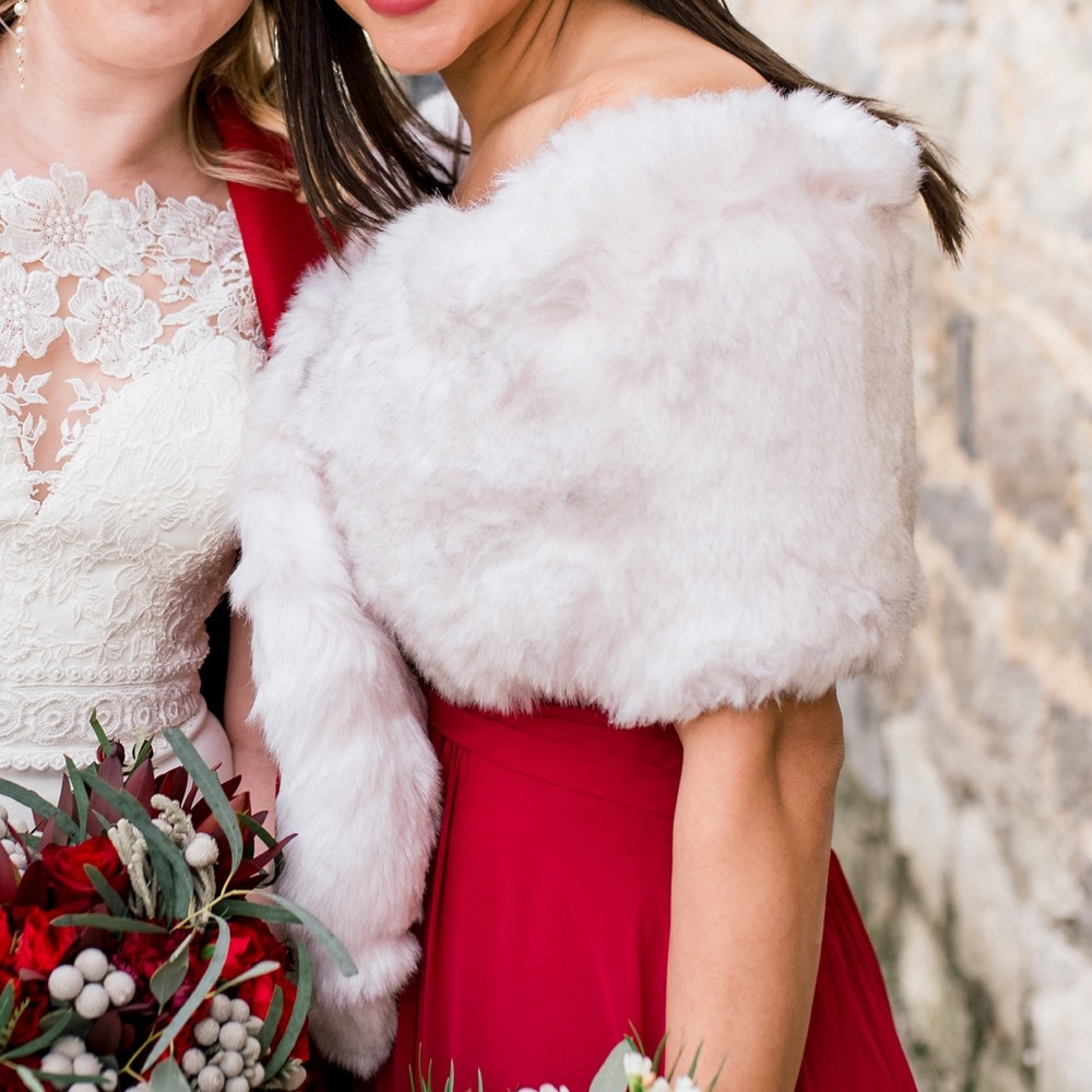 Faux Fur Stole Shawl/Wrap Shrug for Bridal wedding